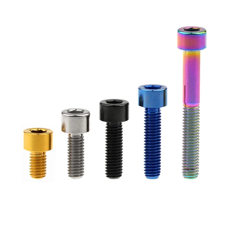 Bullone in titanio Reggisella Freno a testa Vite a brugola per bici M5/M6X10/12/15/16/18/20/23/25/30/35/40/45/50/55/60/65mm