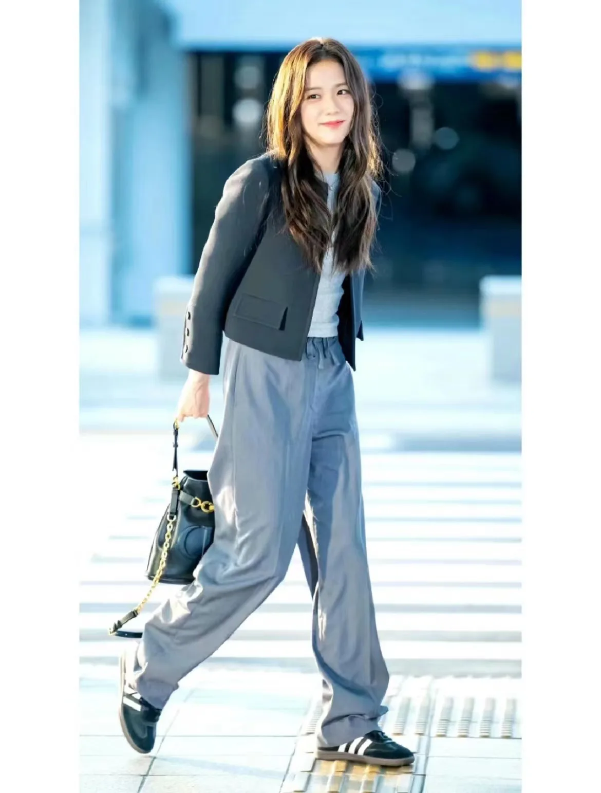 مريح مريح مستقيم الساق عارضة Dstring التخسيس دعوى السراويل عالية الخصر كيت التفاصيل تخفيف Sle المرأة الجينز #4