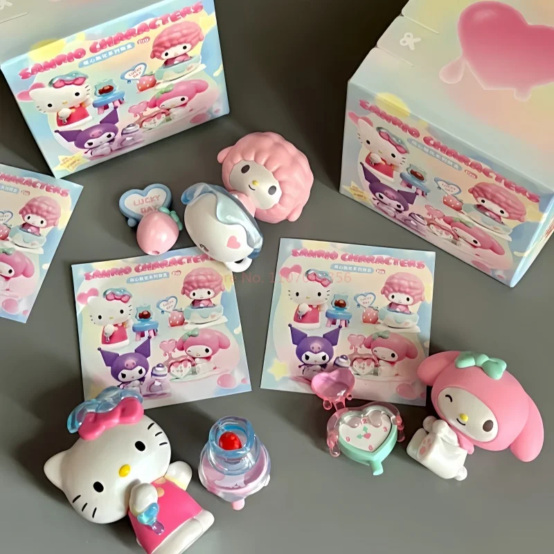 

Genuine Sanrio Heart Melting Series Blind Box Kuromi Hello Kitty My Melody Collectible Toy Figure Ornament For Adult Collectors