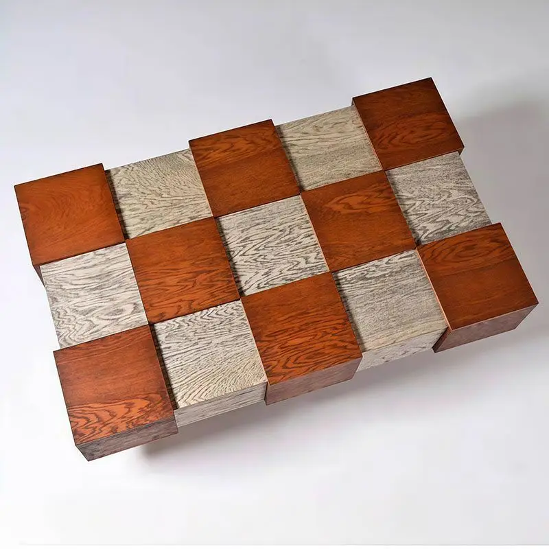 Medieval style, color matching pattern coffee table household living room square, coffee table