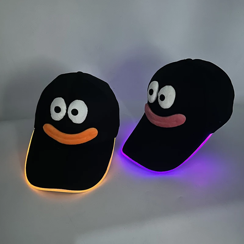 

Luminous LED Baseball Cap Hat Novelty Cute Cap For Adults Childrens Flashing LED Light Cap Halloween Christmas Cap Hat