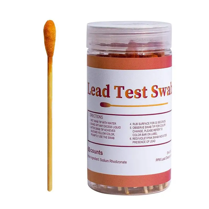 PCS Instant Lead Test Swab Kit Accurate Nontoxic Cotton Swab For All Painted Surfaces Ceramics Plates Metal Wood Quick Test