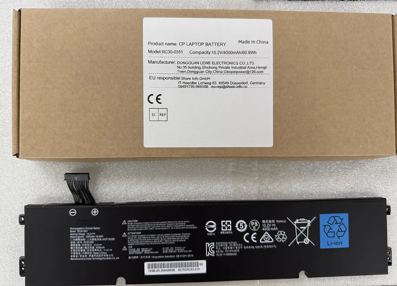 

RC30-0351 Аккумулятор для ноутбука 5 басейнов 2020 2021 RZ09-0369x RZ09-0351 RZ09-0351 Ноутбук серии 9E11 60,8 Втч