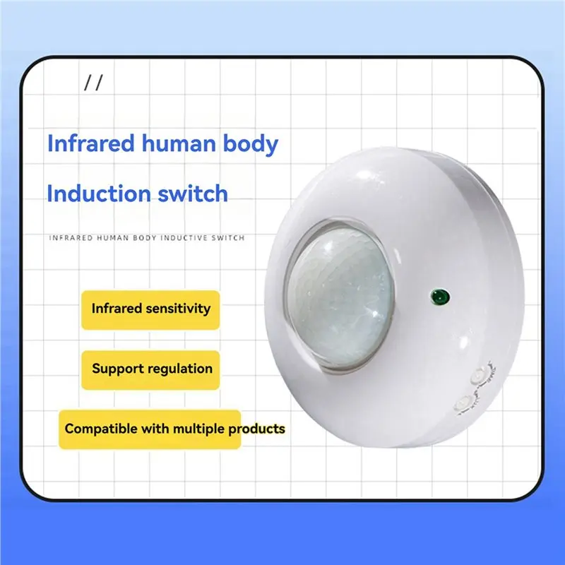 【EFFICIENT 】5X 360° Adjustable Ceiling Motion Sensor Detector, Occupancy Light Switch For Energy Saving And Security