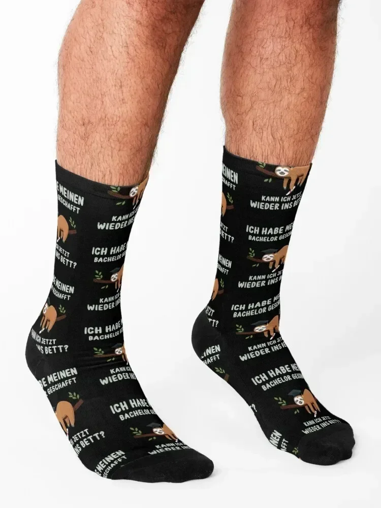 Bachelor Geschafft Wieder Ins Bett Student Geschenk Faultier Socks hip hop gifts floor Men's Women Socks Men's