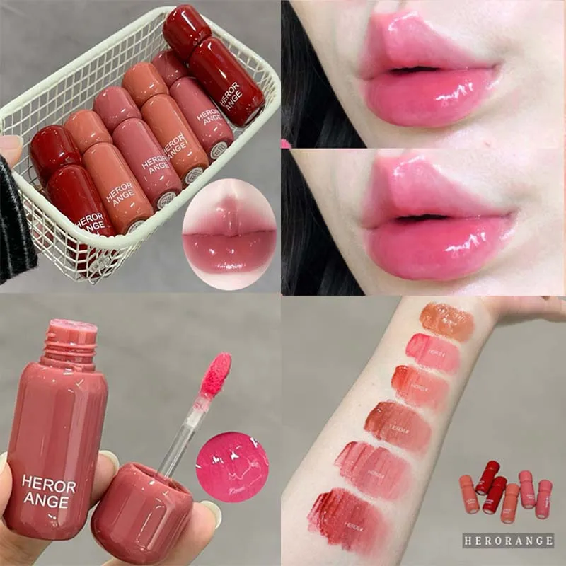 HERORANGE Moist Dewy Mirror Lip Gloss Sheer Shiny Hydrating Long Lasting Glass Lip Finish Daily Date Gifts