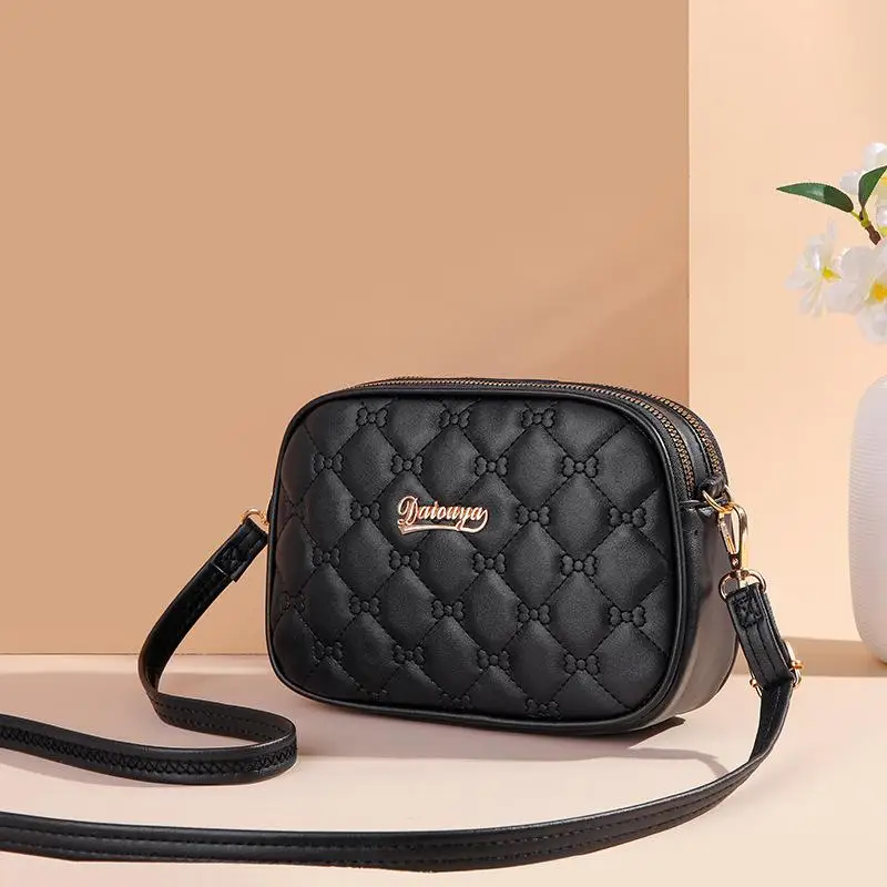 

New Small Square Bag Trend Female Fashion Crossbody Bags Rhombic Lattice Leisure Versatile Multi Layer Zipper Lady Shoulder Bag