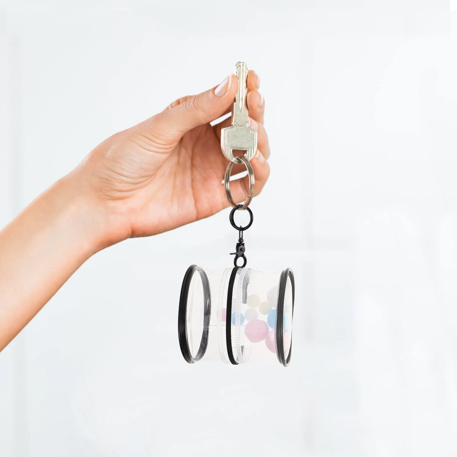 

3Pcs Clear Figure Display Bag Portable PVC Storage Case Organizer Hanging Keychain Small Transparent Action Figure Storage Pouch