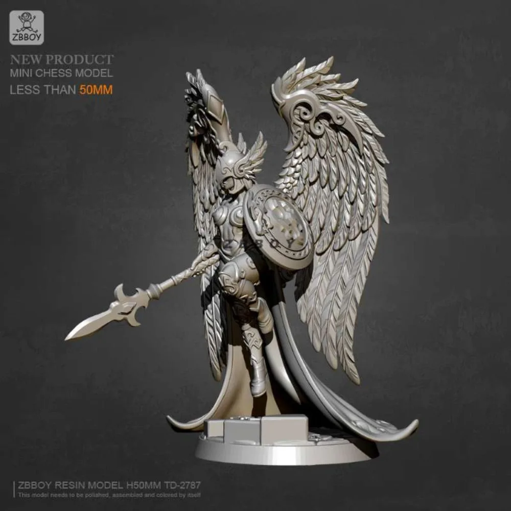 50mm Goddss of War Angel Resin Figurine DIY Coloring  Self-assembly 3D Printed Miniatures Decoration Crafts