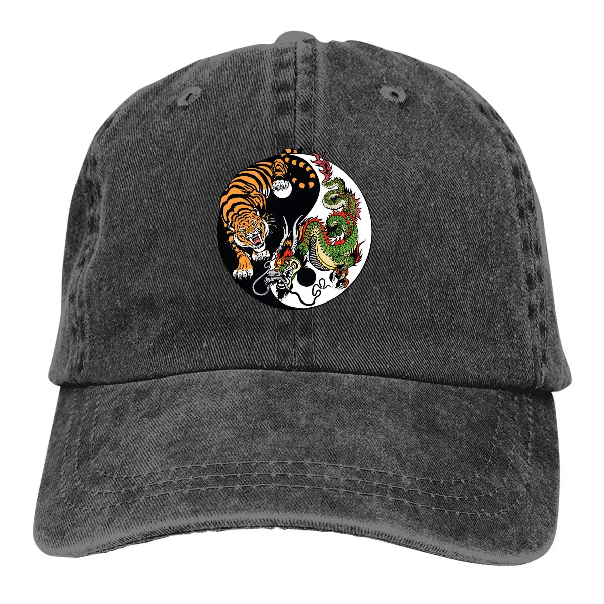 Chines Dragon and Tiger Tattoo Graphic Baseball Cap Men Hats Women Visor Protection Snapback YinYang Caps