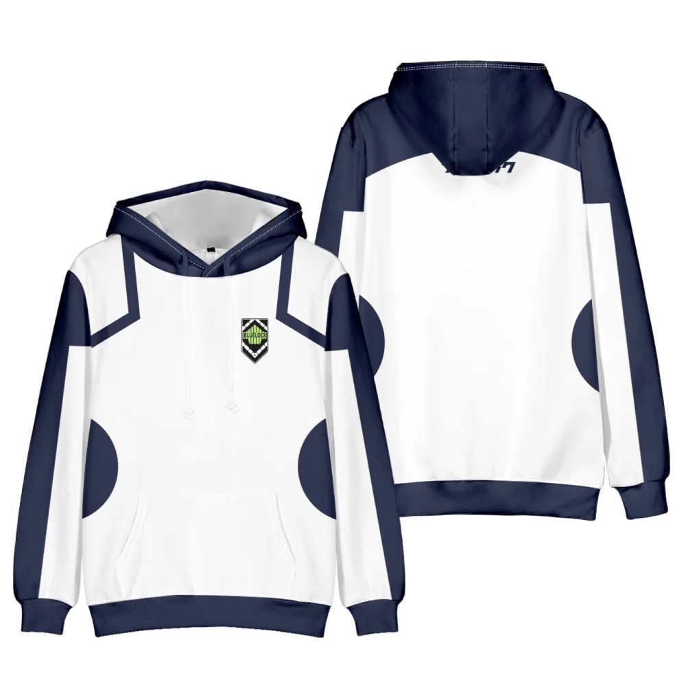 2026 New Anime Blue Lock Blue Prison Character Clothing Surrounding White Sports Hoodie