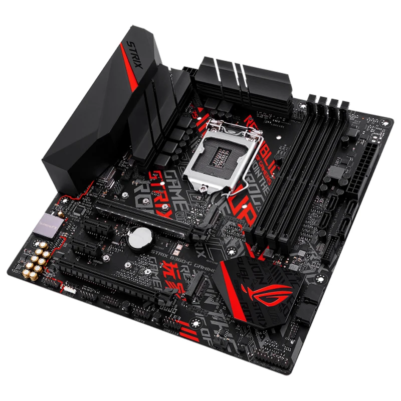 Motherboard ASUS ROG STRIX B360-G GAMING Mendukung Aura Sync RGB LED Header Dual M.2 SATA6Gbps HDMI dan DVI Motherboard
