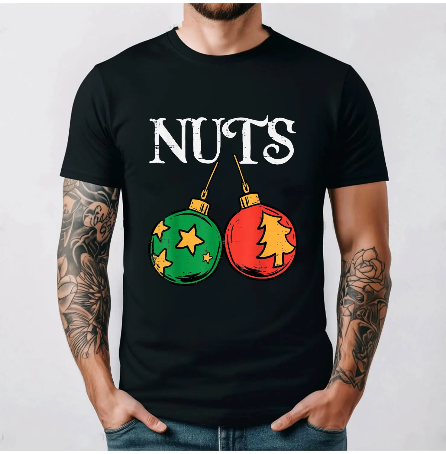 Nuts Chestnuts Funny Matching Couples Set Merry Christmas Xmas Lamp Bulb Adult T-Shirt High Quality Cotton Regular Short Sleeve