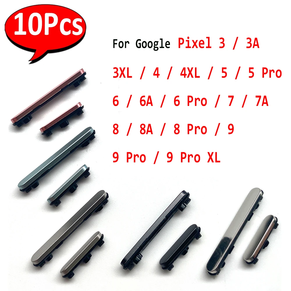

10 шт. боковые клавиши, кнопки питания и громкости, набор запасных частей для Google Pixel 3 3A 3XL 4 4XL 5 6 6A 7 7A 8 8A 9 9 Pro XL