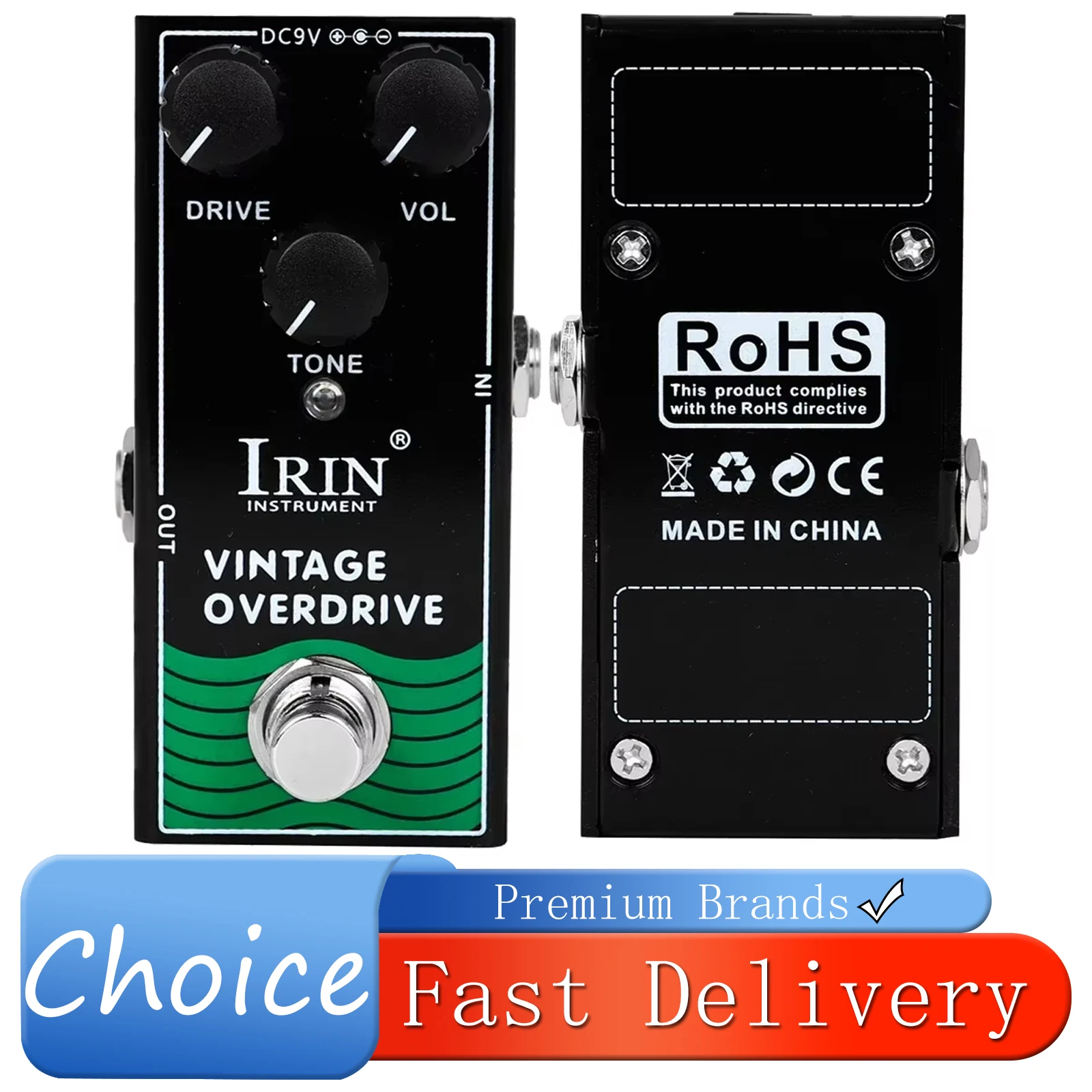 

IRIN RF-01 Vintage Overdrive Electric Guitarra Effect Pedal Classic Tubescreamer Effect True Bypass Pedal Guitar Accessories