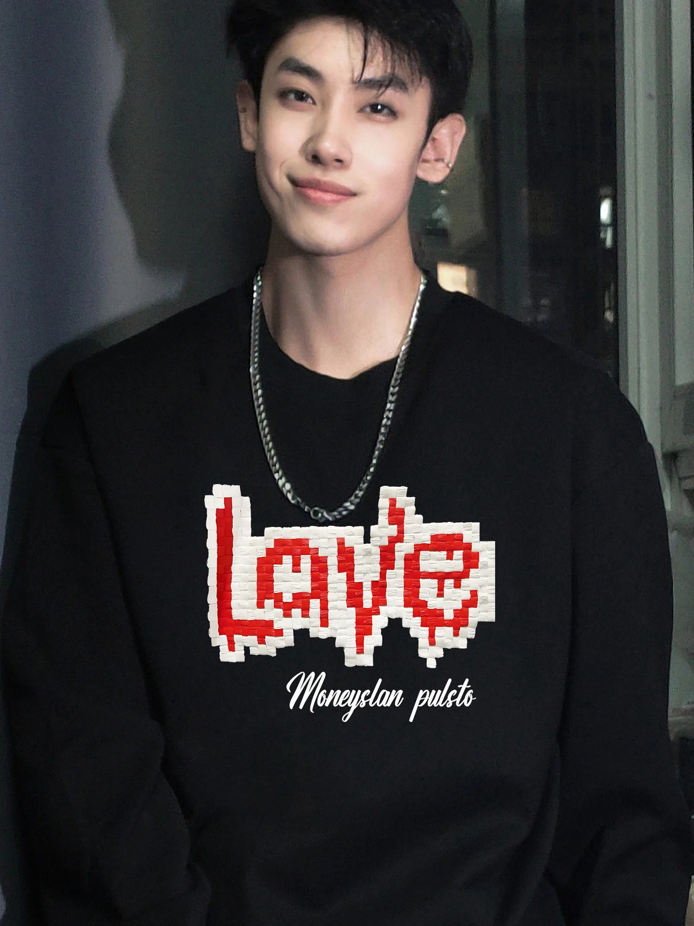 

Loose Fit Cotton Long Sve T-irt Men's plus Size Hip Hop Sle Base irt Trendy Brand Casual Top Youth ular Sle