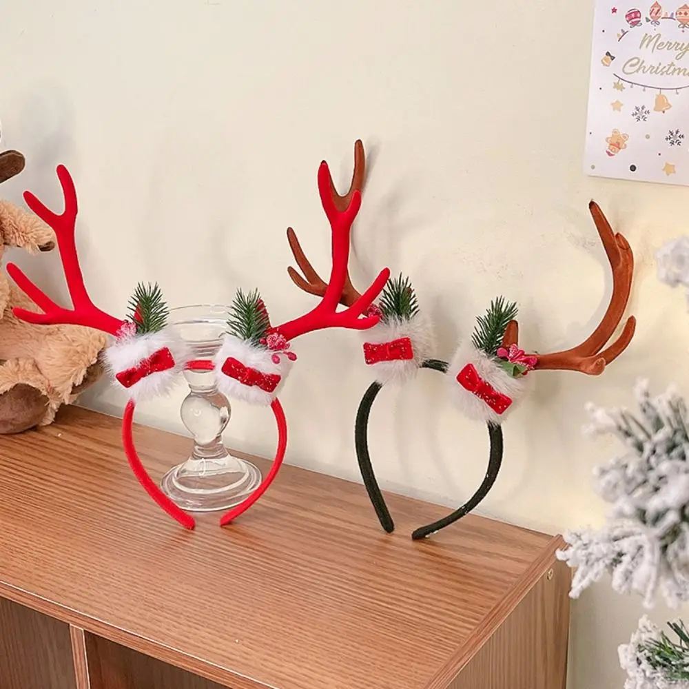 لطيف جرس عيد الميلاد عقال أفخم الكرة Bowknot قرون عقال زهرة السنة الجديدة الأيائل الشعر هوب الرجال