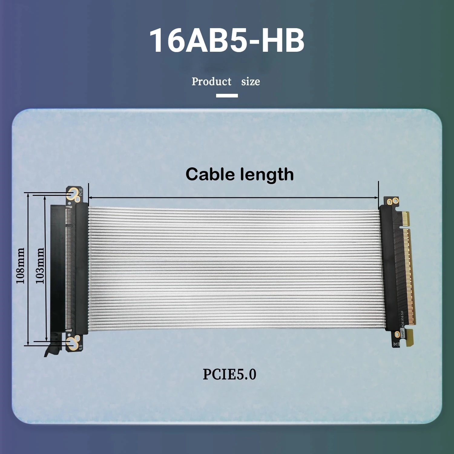 180 Straight GPU PCl-E 5.0 Riser Cable PCIe 5.0 X16 GPU Riser Cable Silver-Plated Gen5 GPUs for RTX5090 RTX4090 RTX3060 RX7900xt