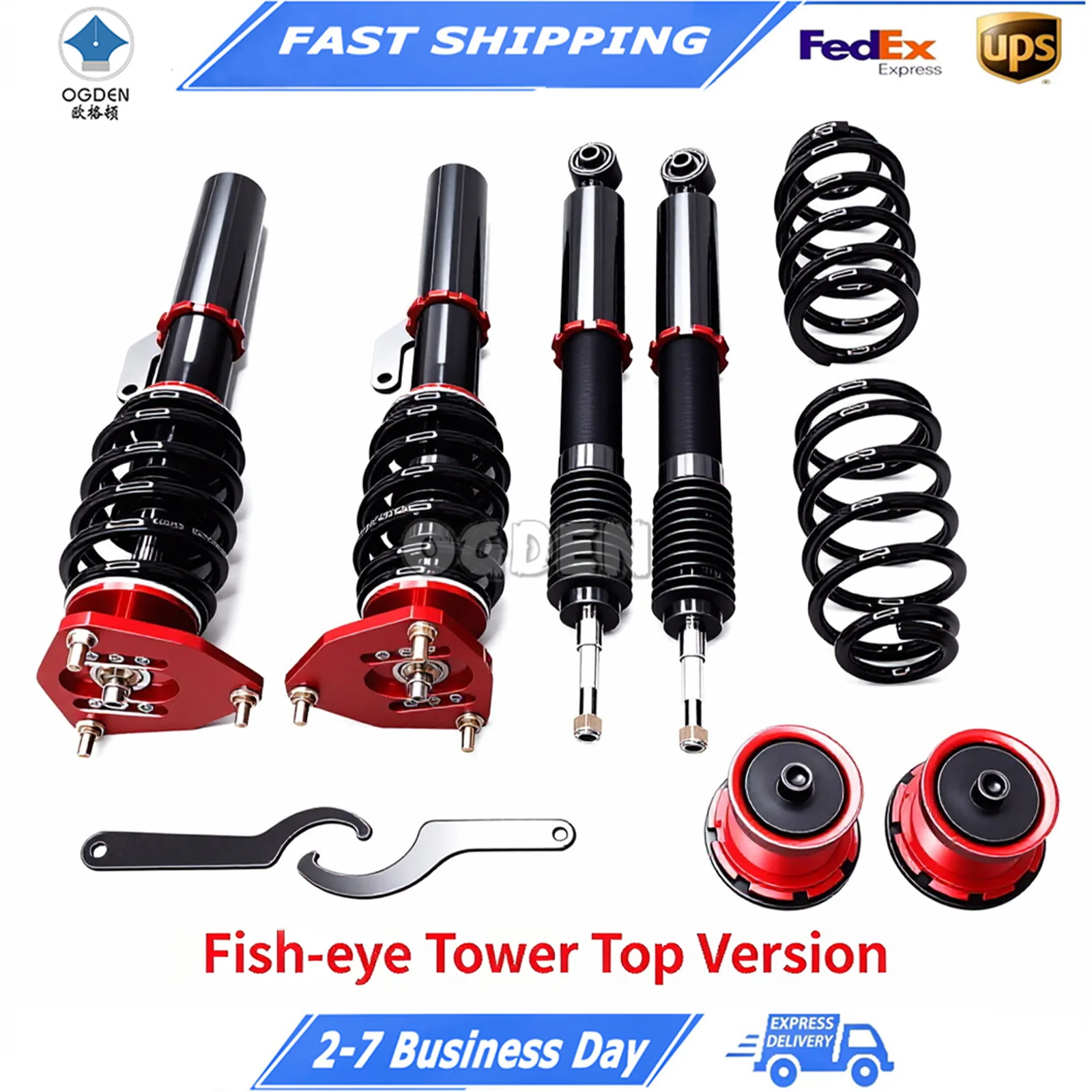OGDEN Adjustable Coilover Suspension with Pillow Ball Top Mounts for VW Golf 6 MK6