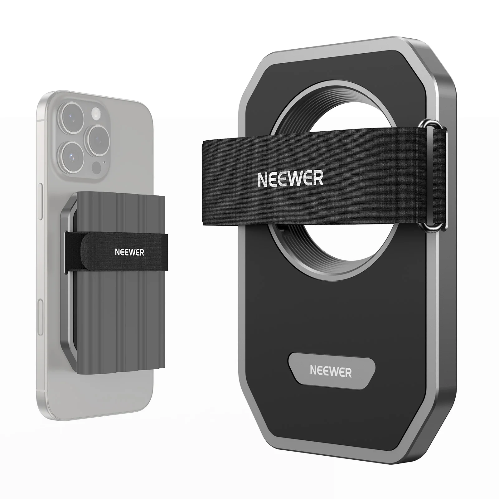 

Neewer Magnetic SSD Holder with Universal Touch Fasteners Compatible with MagSafe iPhone 16 15Pro/Pro Max Samsung SanDisk Lexar