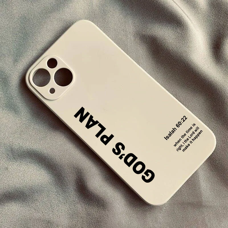 Funda con versículo bíblico 'Plan de Dios' para iPhone 17 16 15 14 13 12 11 Pro Max Mini SE 7 8 Plus, a prueba de golpes y antideslizante 3
