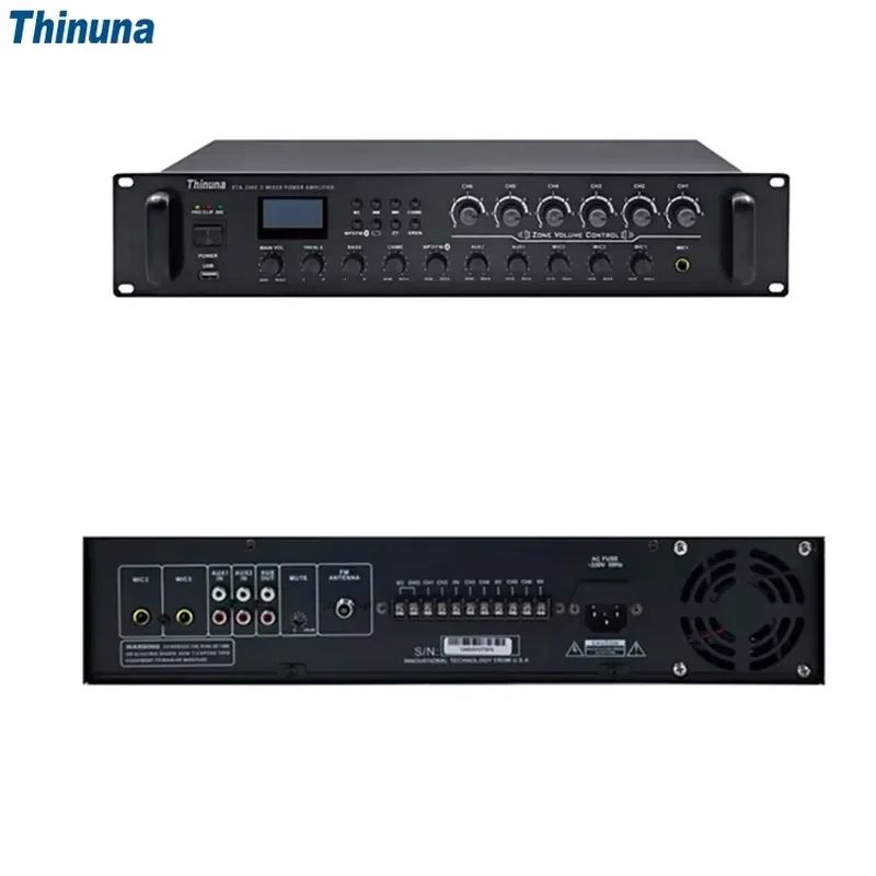 PA System Multi Channel Speaker Volume Control Professional Mixing Power Audio Amplifier Match for Sound Mixer with Wireless