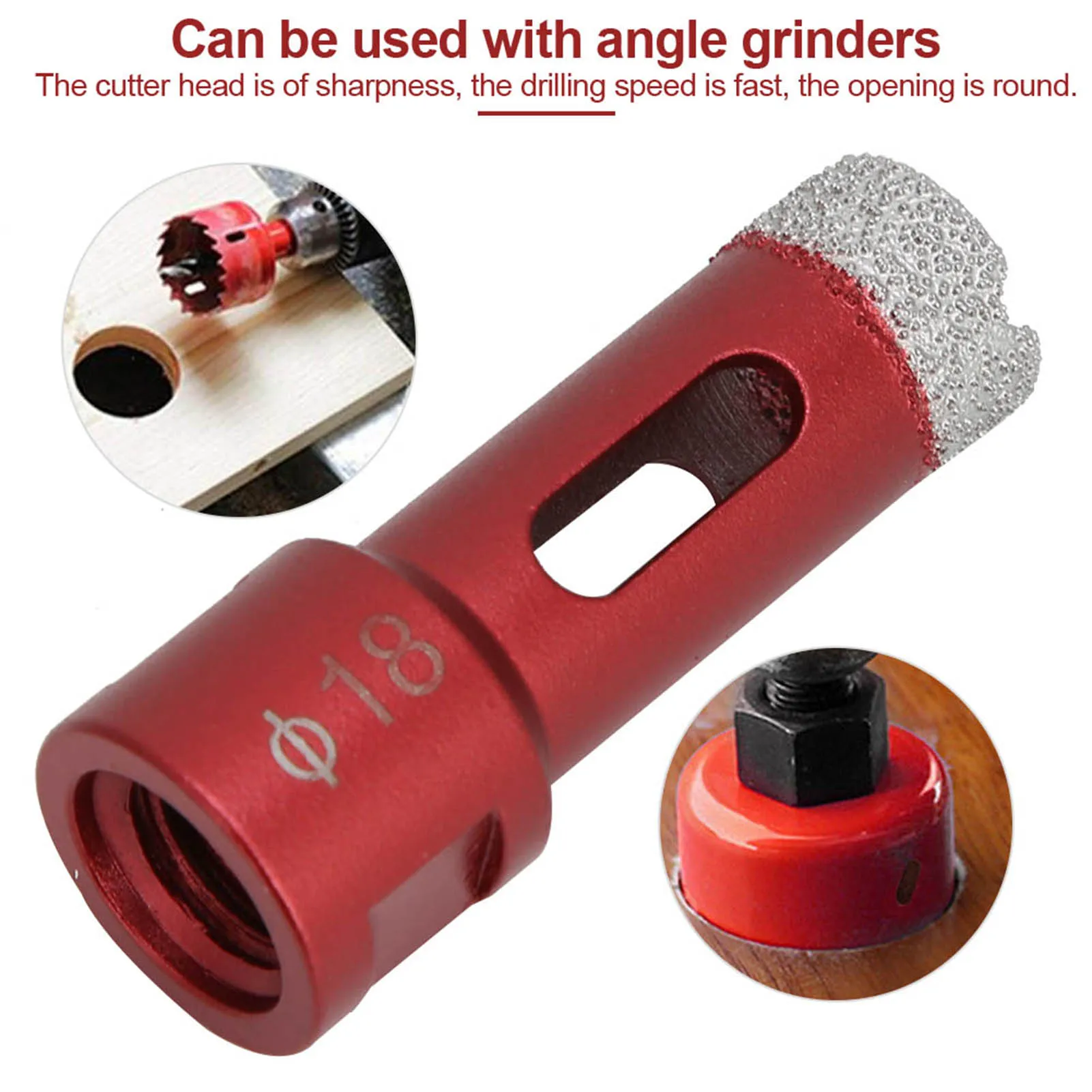 

Набор алмазных коронок для угловой шлифмашины 12 мм, 16 мм, 18 мм, 2 шт., с большим зазором для стружки