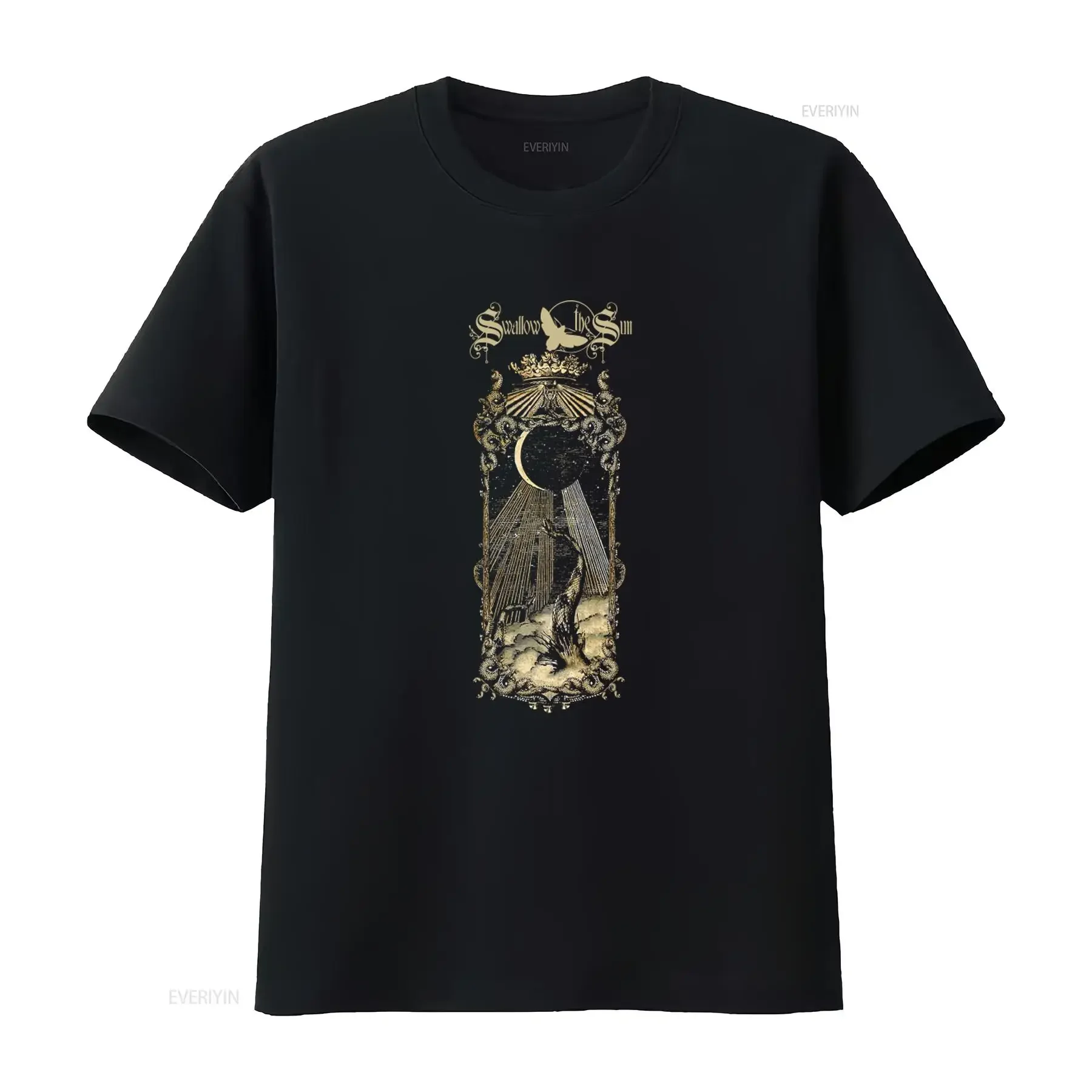 SWALLOW THE SUN New Moon T Shirt Unique Art Print Design for Men and Women vintage Washed Stretched Top For Everyday Wear