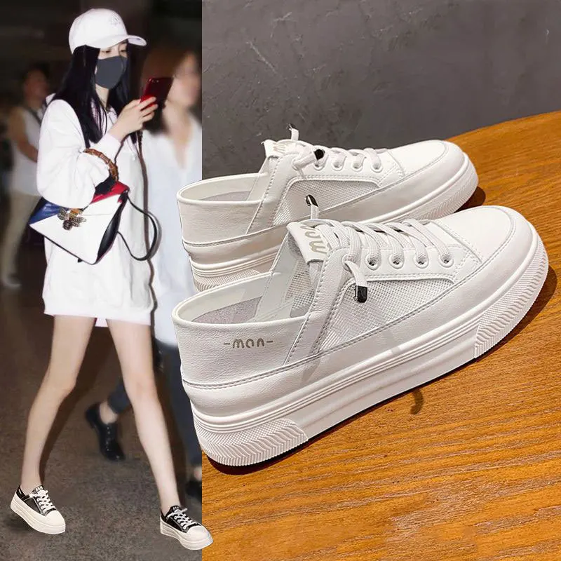 

Women's breathable mesh sneakers with a soft cushion feel 2025 New Summer Hollow Thin Two-Wear Slip-On Sneakers