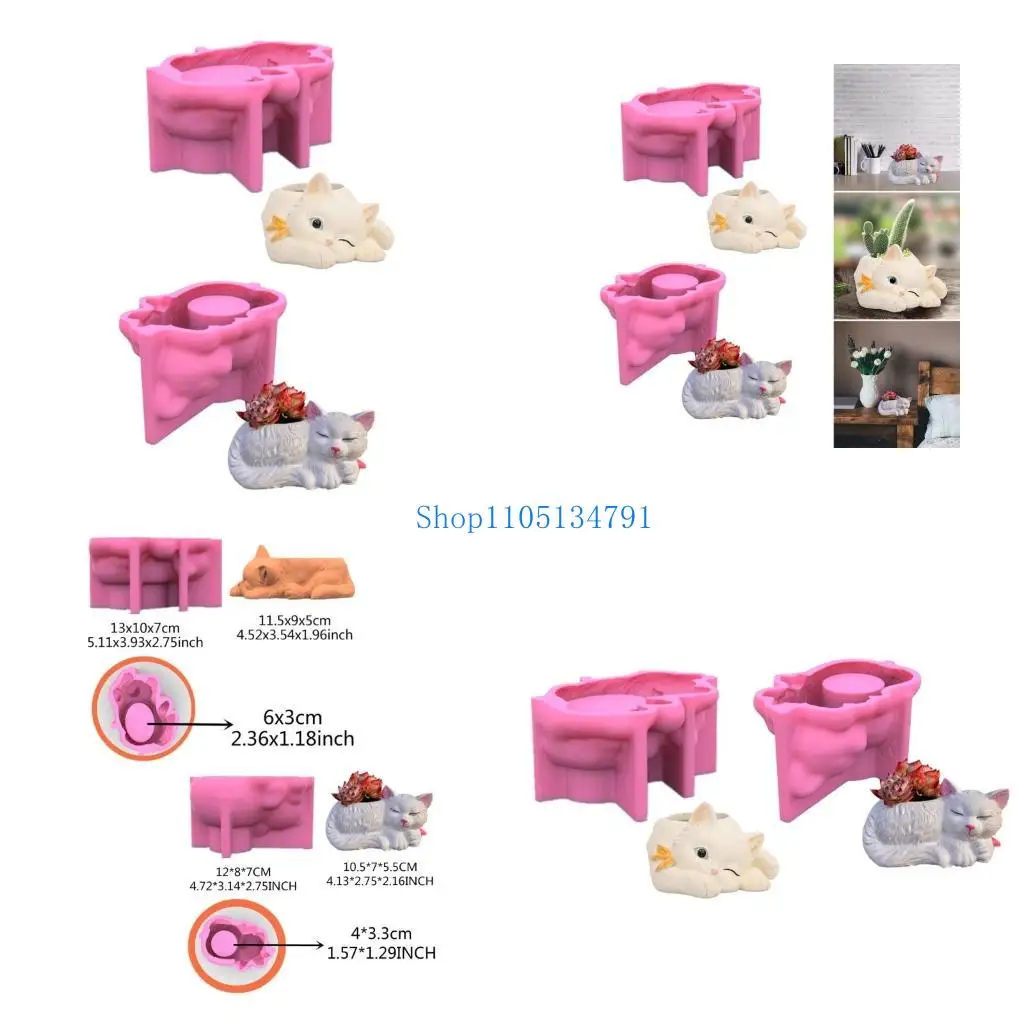 

98 км держатель для ручки с котом, силиконовая форма, украшение для стола, формы для цветочного горшка с сочными плантаторами