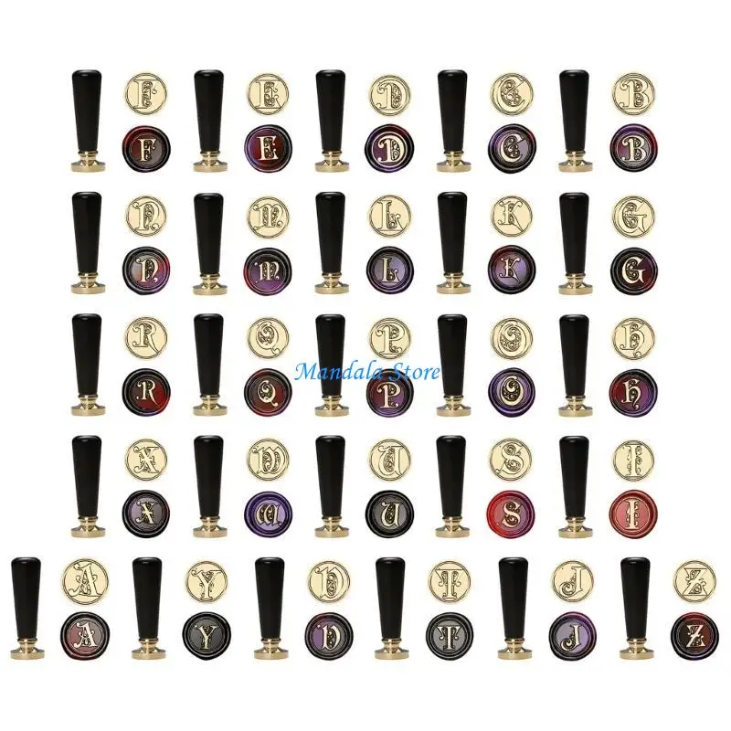 

U2JC Letter Sealing Wax Stamp English Letter Wax Seal Stamp Metal Stamp Head for Scrapbooking Wedding Invitations