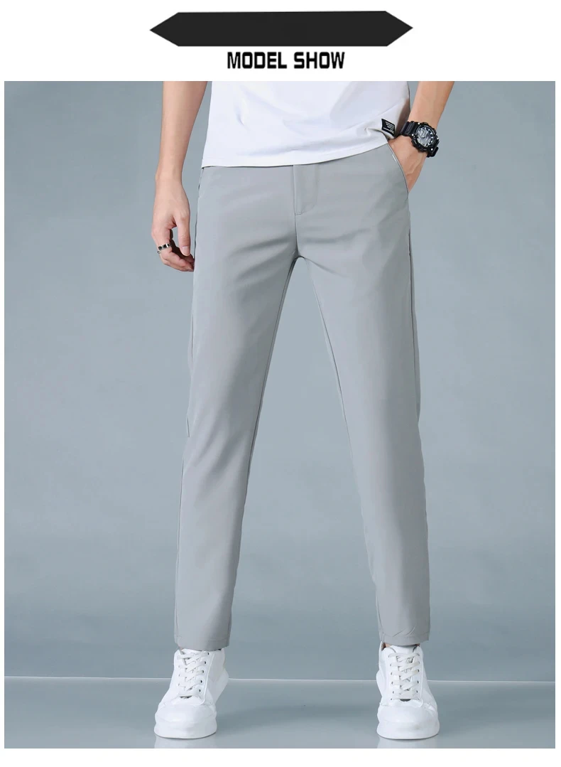 Herren Freizeithosen Korea Mode Sommer Slim Fit Hosen Hochwertige Elastische Taille Gerade Golf Sporthosen Herrenbekleidung – Detail 5