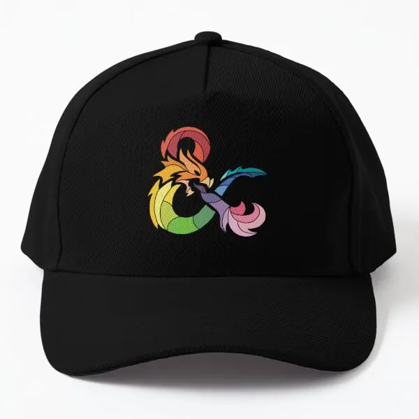 Rainbow Ampersand Dragon  Baseball Cap Hat Boys Bonnet  Printed Mens Sun Sport Casual Outdoor Summer Snapback Black Casquette