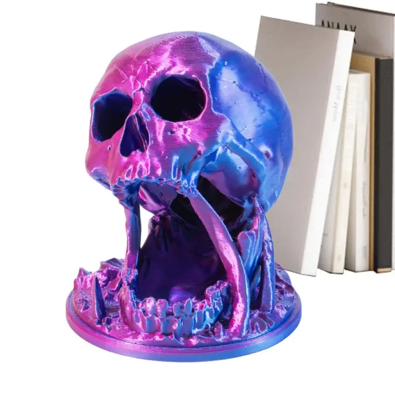 Skull Dice Tower Spooky Skull Decoration Figurine Halloween Rolling Dice Retro Skeleton Dice Tower Ornament Halloween Desktop