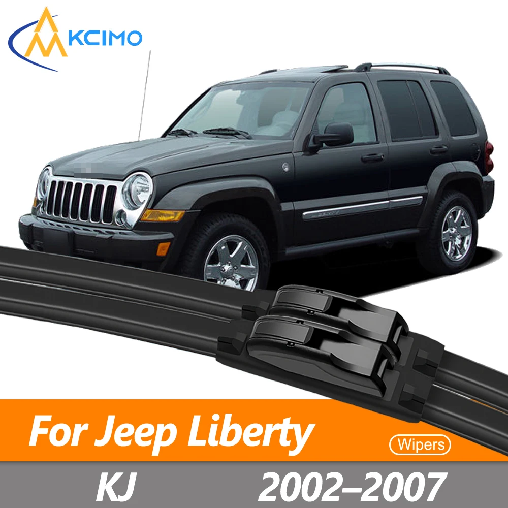 

2X Windshield Wiper Blades For Jeep Liberty/ KJ 2002–2007 Jeep Cherokee Front Replacement Wipers Set All-Season Rubber