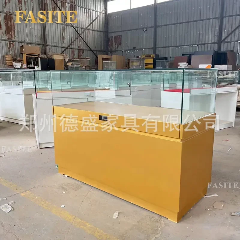 For Creative Painted Glass Display Cabinet High End Jewelry Silver Jade Showcase Furniture Home Store Decoration Storage