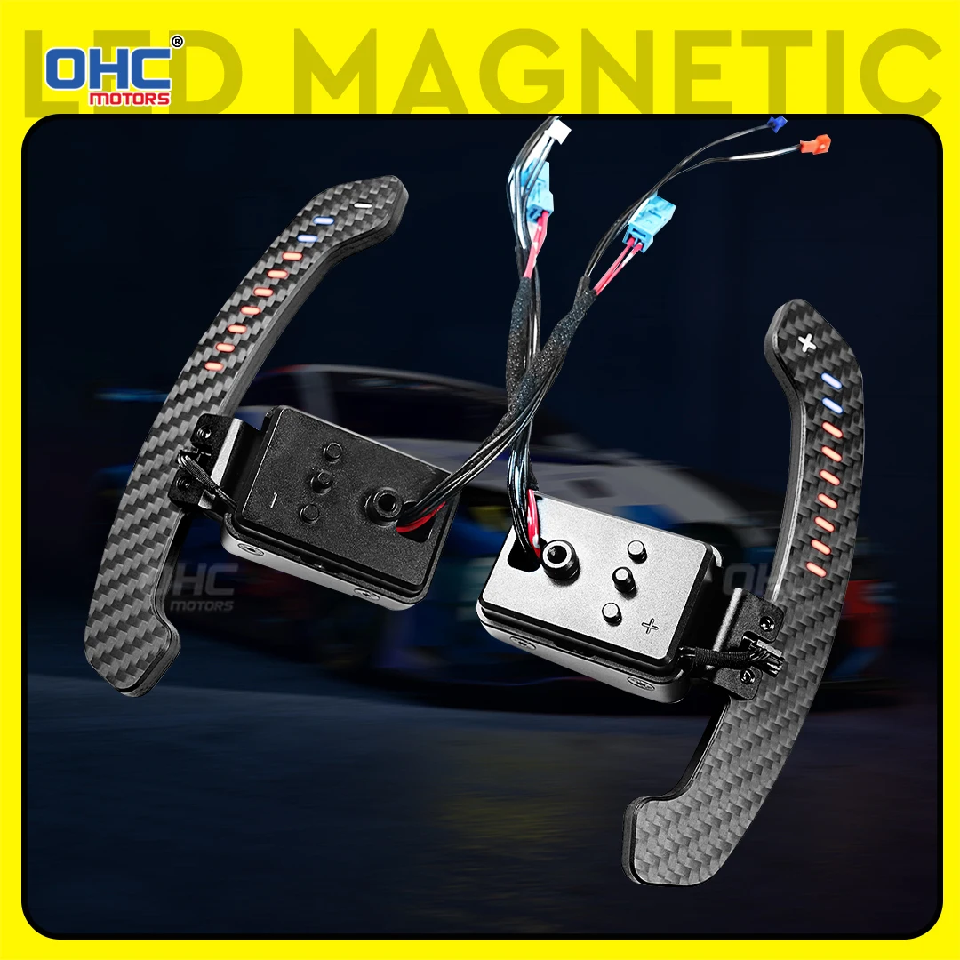 LED Magnetic Carbon Fiber Paddle Shifters For BMW F10 F06 F07 F11 F18 F12 F13 F01 F02 F30 F31 F32 F33 F34 2 3 4 5 6 7 Series