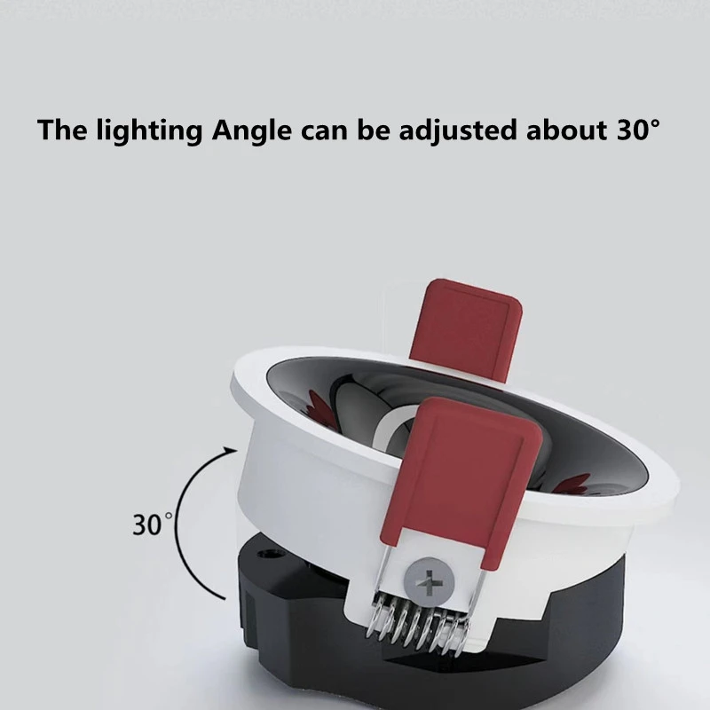 Dimmable Anti-Glare Embutido Spotlight, COB Downlight, Lâmpada do teto LED, Lâmpada de iluminação interior, AC 85-265V