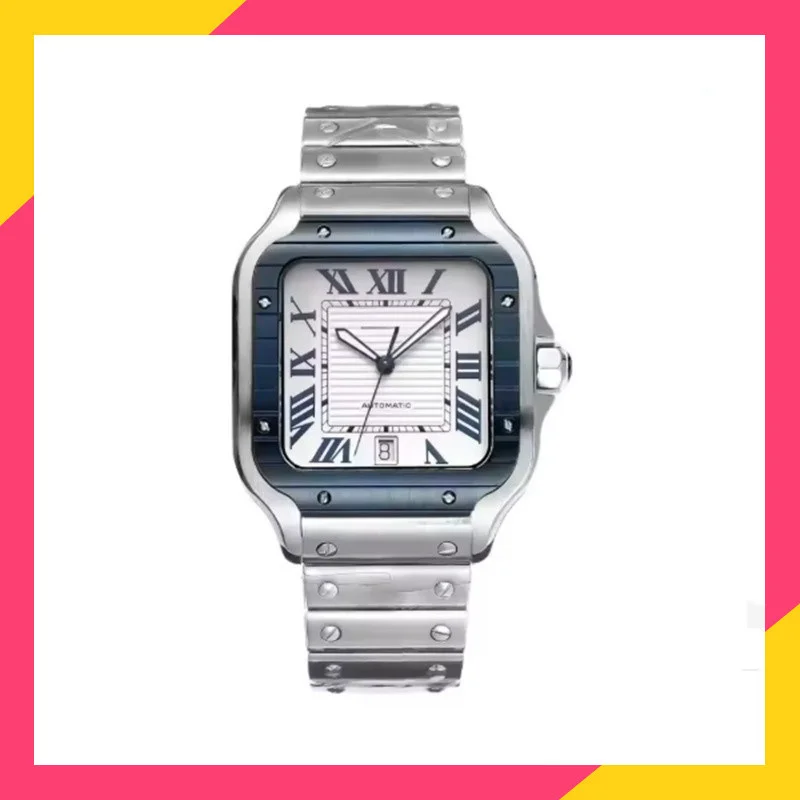 Top 2025 New 42mm Santos Series Men's Luxury Noble Fashion Exquisite Watch Couple Model Stainless Steel Automatic Wrist Watch