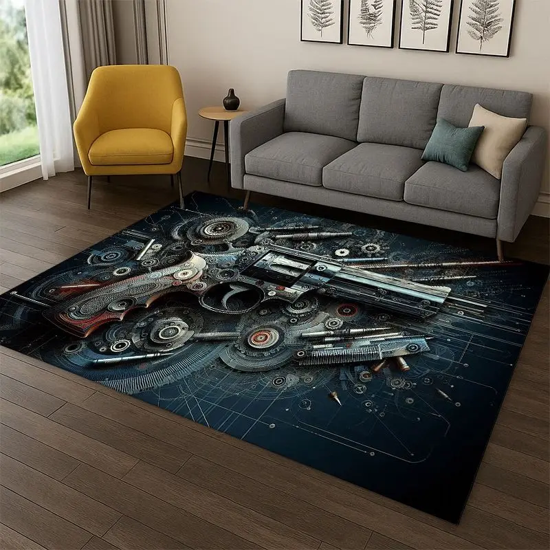 Gun Pistol Ammunition Bullet Cartridge Carpet Rug for Bedroom Living Room Sofa Playroom Doormat Home Decor,Area Rug Non-slip