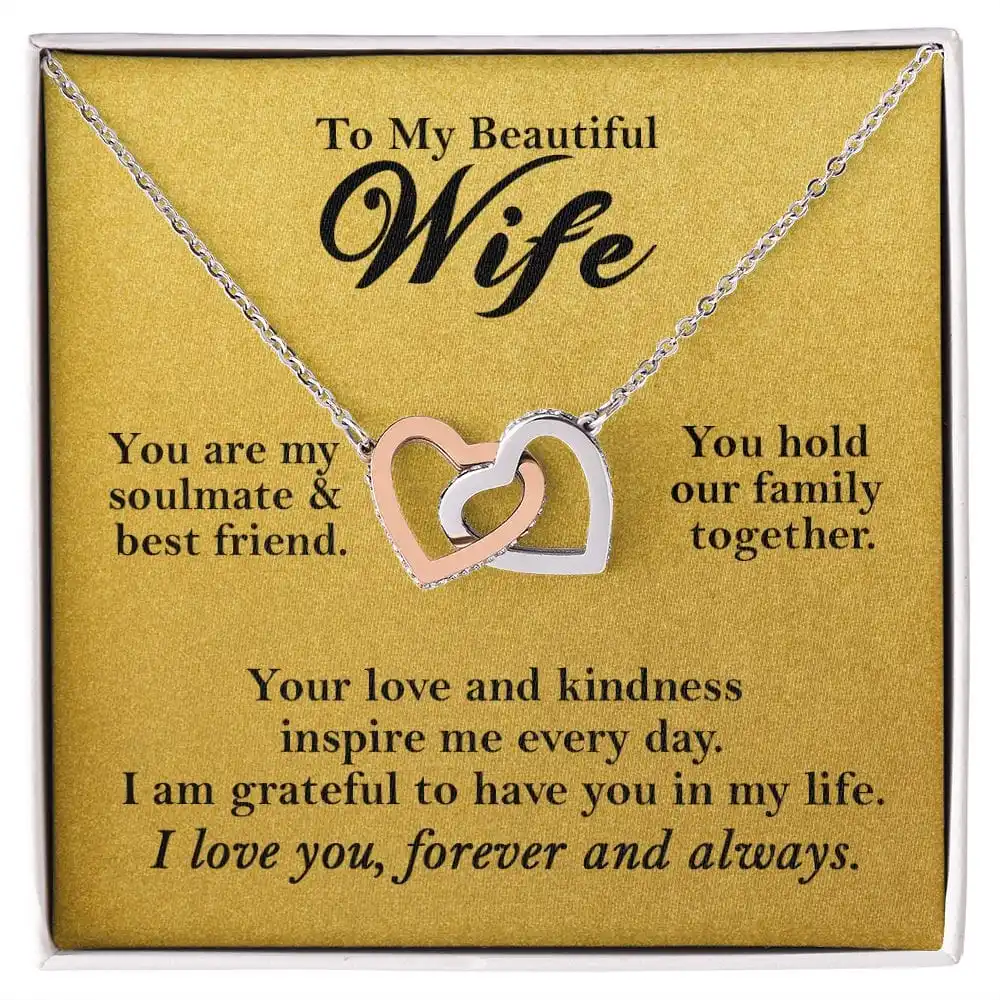 To My Beautiful Wife Hearts Necklace Gift From Husband Soulmate Gift Love Pendant Women Fashion Jewelry 2024 New Dropshipping