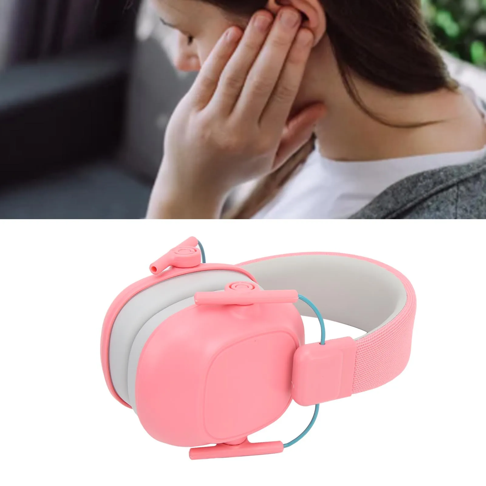 ZK30 25DB Noise Reduction Earmuffs Noise Cancelling Headset Hearing Protection Ear Muffs for Shooting Mowing Pink