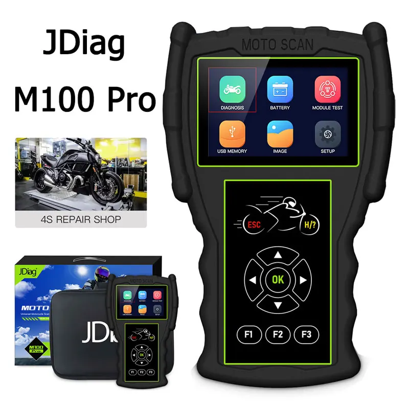 JDiag M100 Pro Motorcycle OBD2 Diagnostic Scanner For BM.W Ka.wasaki Ya maha Su zuki KTM Fault Diagnostic Motorbike Code Readers