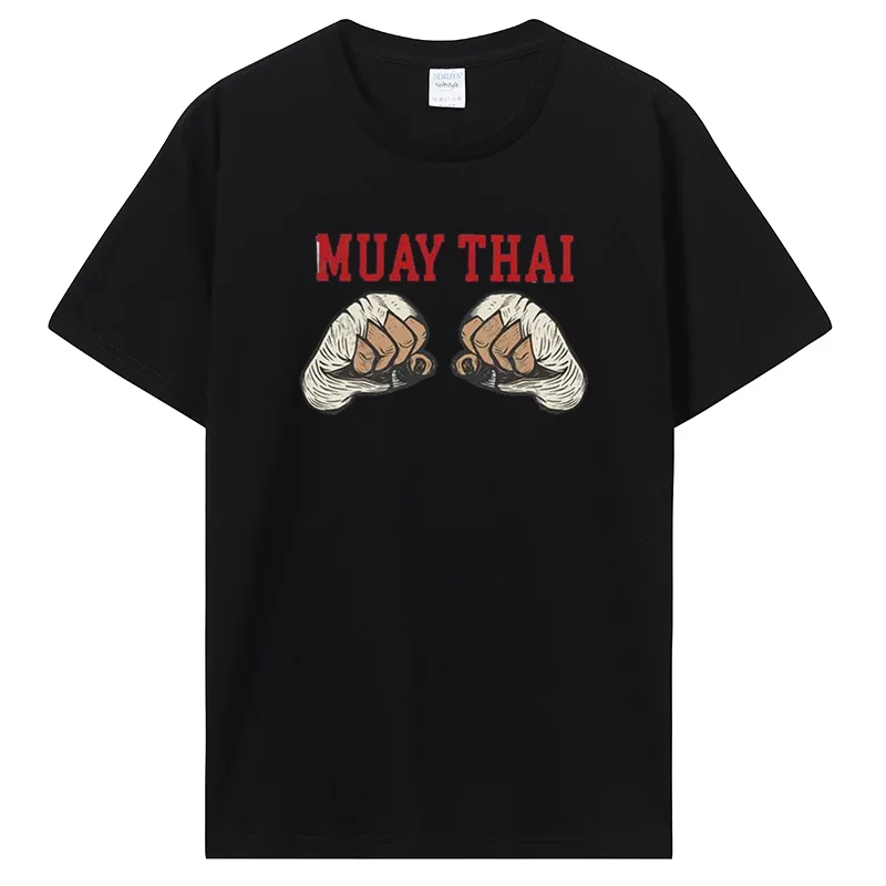 Men Muay Thai Combat Workout T-shirt Casual Fitn T Shirt Cotton Tops Tees Men's Clothing Oversized Unisex Tshirt