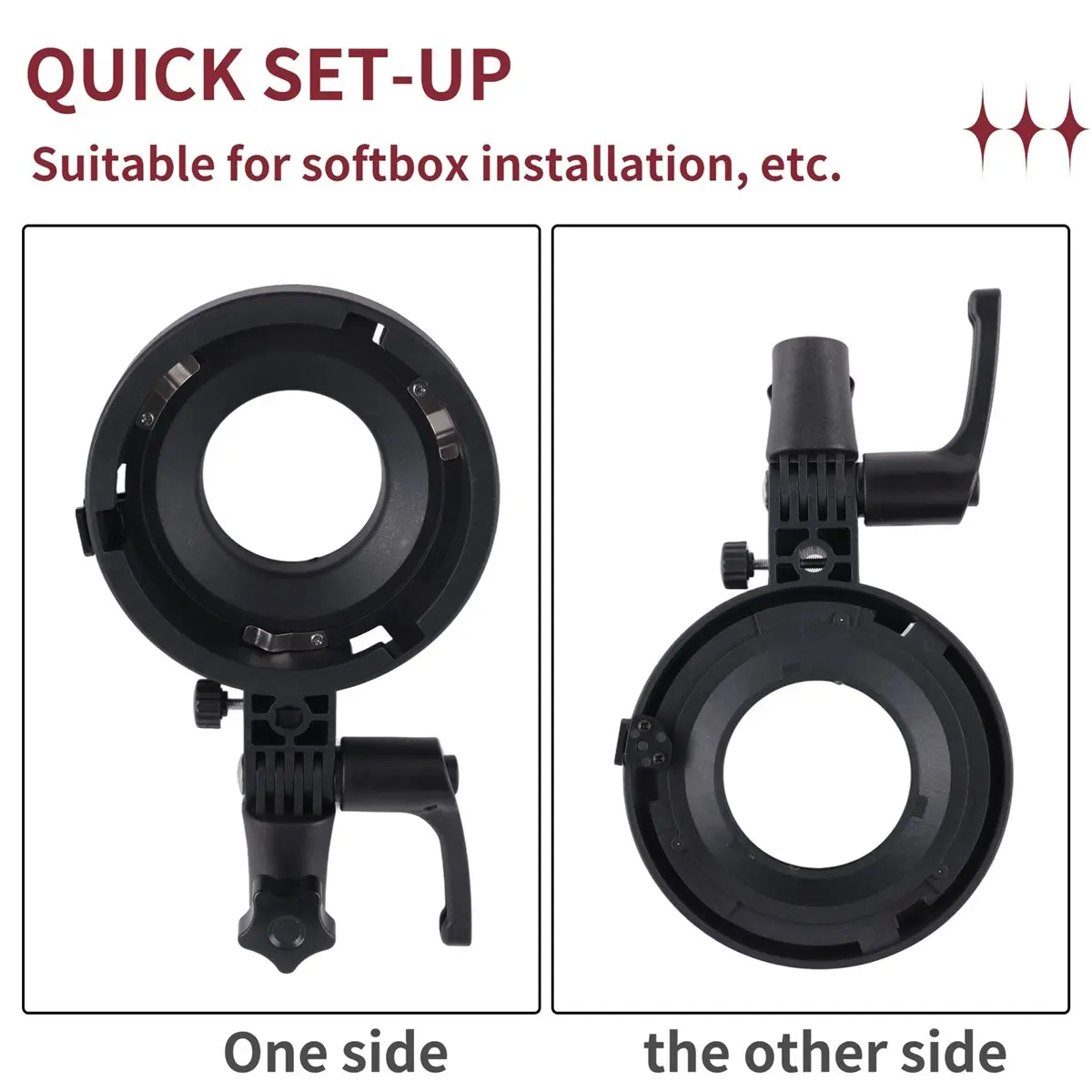 giftnew Mini Mount to Bowens Mount Adapter Quick Set-Up for YONGNUO YN150 IFOOTAGE 60/130 NANLITE Forza 60 Softbox MB02