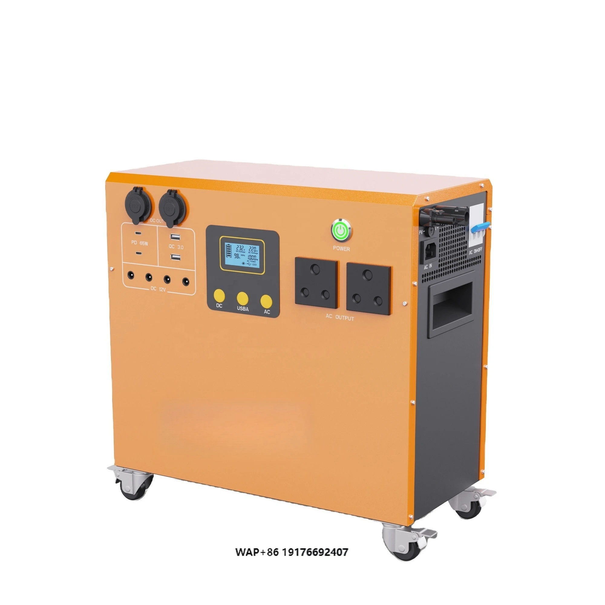 2000W Portable Power Station Lithium Ion Battery Bank Solar Generator for Home Camping & Emergency Backup Car Source Accessible
