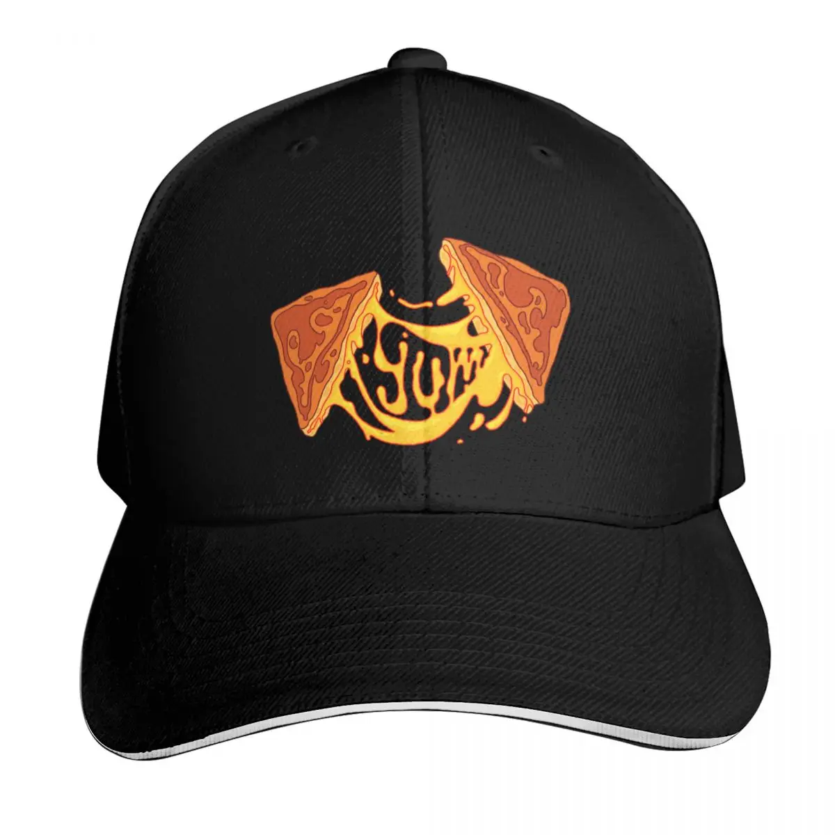 Grilled Cheese Baseball Cap Contrast Two Tone Brim Snapback Flat Bill Strapback Dad Hat