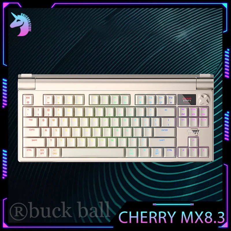 

Cherry Mx8.3 Механическая клавиатура 3 режима Беспроводная игровая клавиатура из алюминиевого сплава ЖК-экран 8k с низкой задержкой Пользовательская клавиатура Valorant