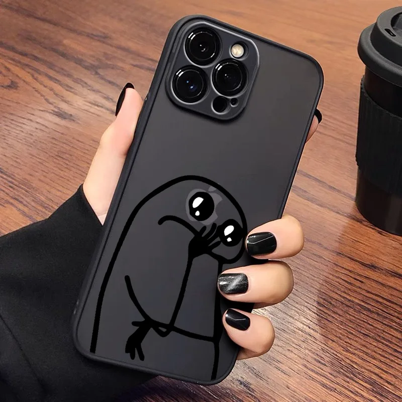 Florkofcows Cute For iPhone 15 Ultra 14 13 12 11 Mini XS XR X 8 7 Pro Max Plus Frosted Translucent Phone Case