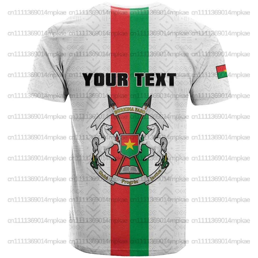 Men's Burkina Faso African T-shirt, Printed Crew Neck Top, Casual Loose Fashionable Retro Sports Street Style Top